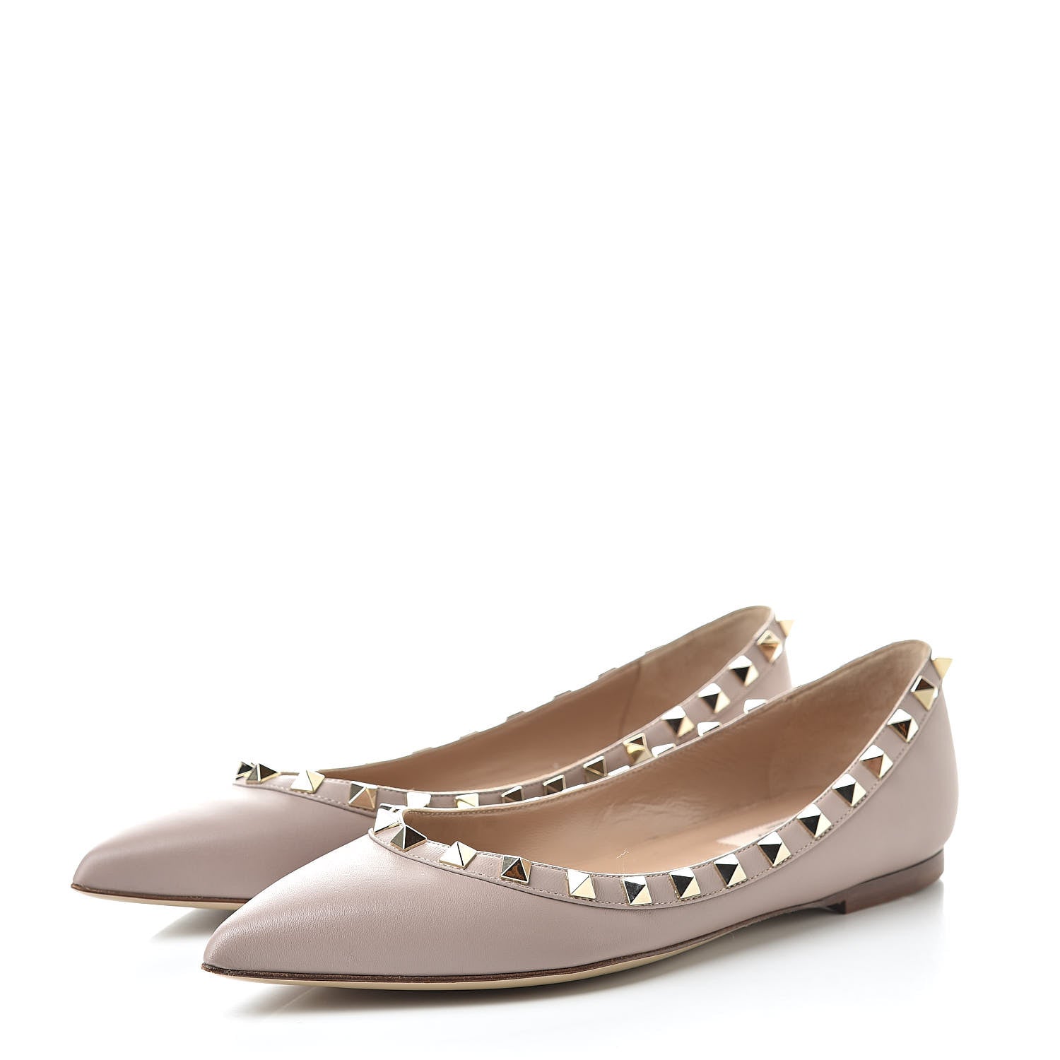 Valentino Garavani Nappa Rockstud Ballerina Flats 36 Poudre 3 of 8