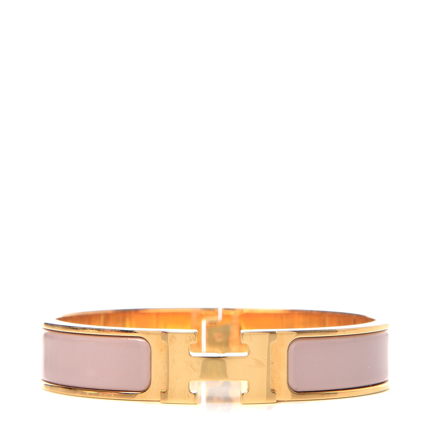 Enamel Clic Clac H Narrow Bracelet PM Beige Nacre