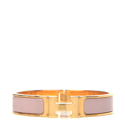 Hermes Enamel Clic Clac H Narrow Bracelet PM Beige Nacre 1 of 6