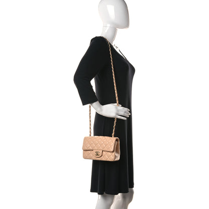 Chanel Lambskin Quilted Mini Rectangular Flap Beige 2 of 14