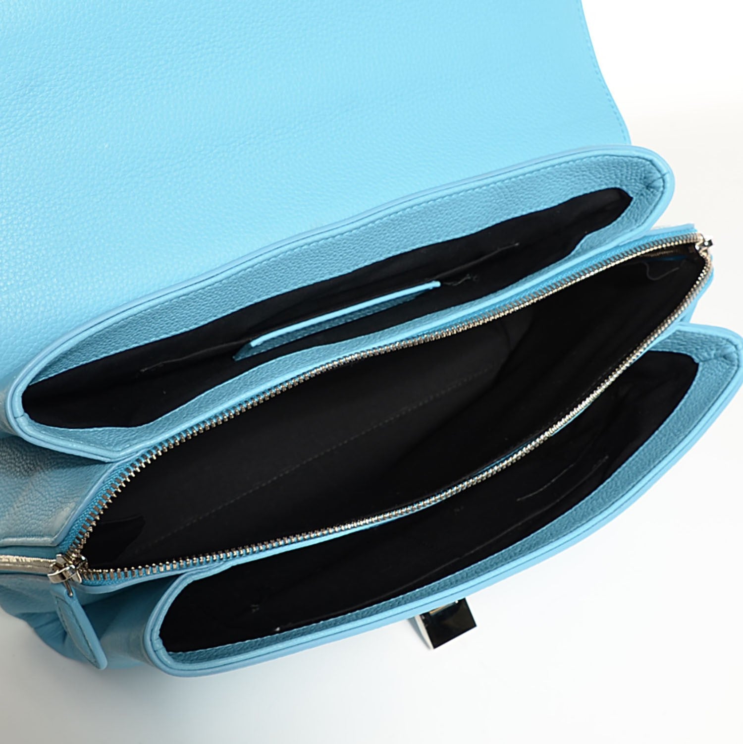 Balenciaga Grained Calfskin Le Dix Small Soft Cartable Bleu Azur 5 of 9