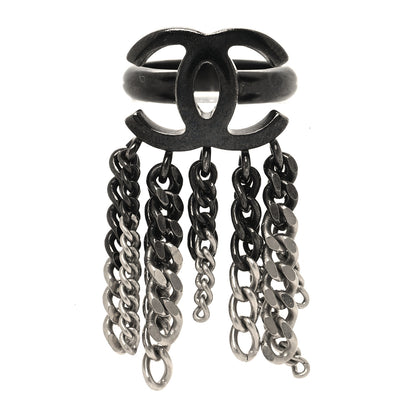 Chanel Ruthenium Chain CC Ring 50 5.25 Black 1 of 4