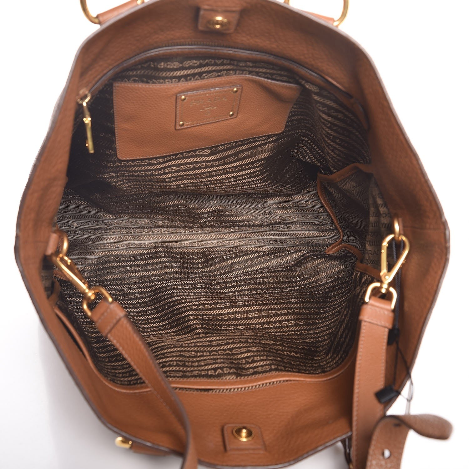 Prada Vitello Daino Shopping Tote Brandy 5 of 15