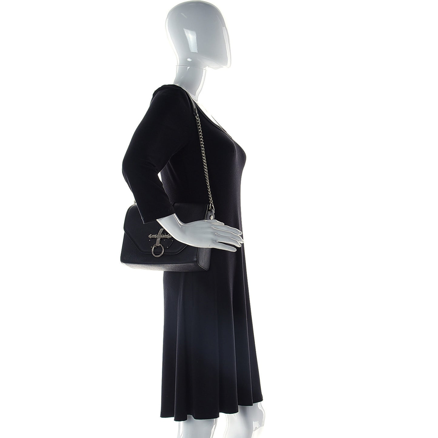 Goatskin Obsedia Shoulder Bag Black