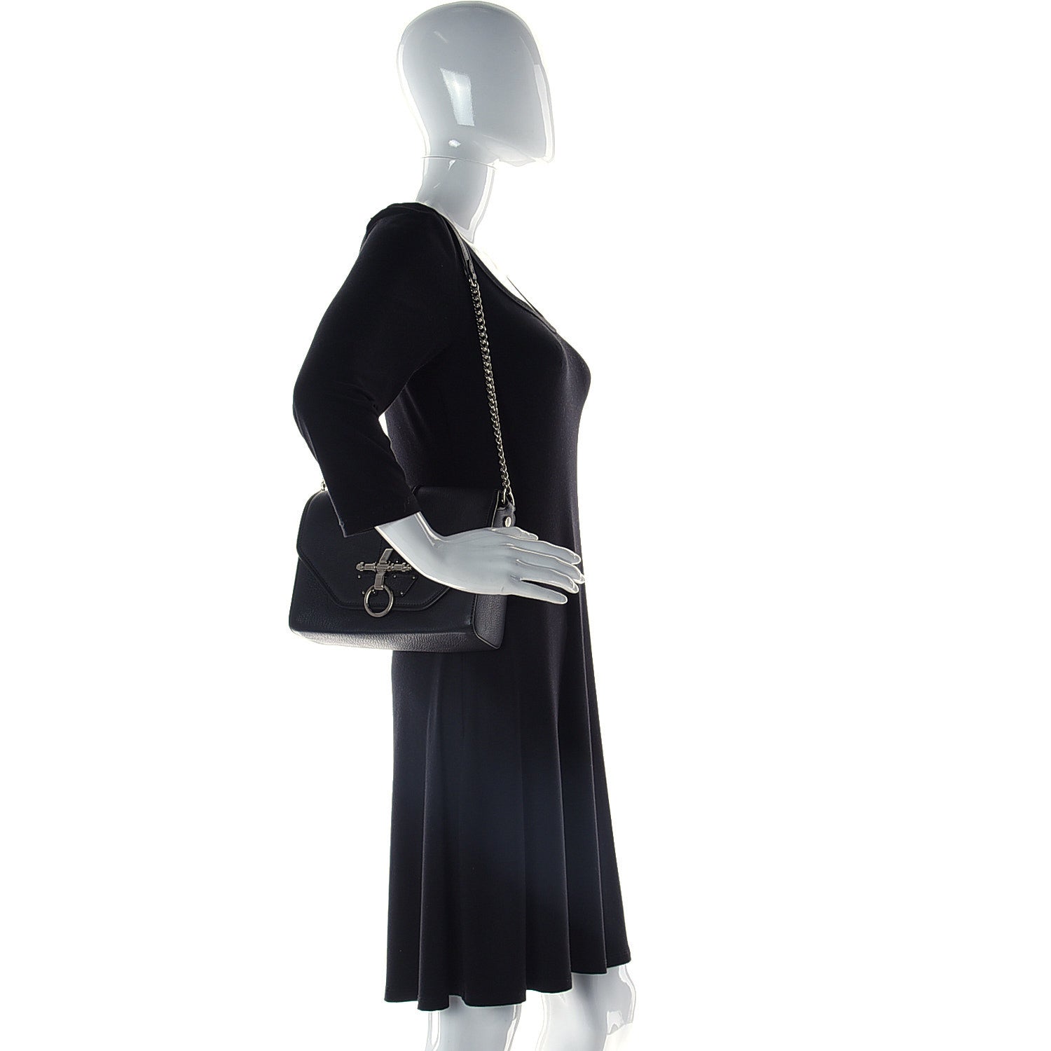 Givenchy Goatskin Obsedia Shoulder Bag Black 3 of 11