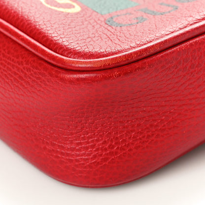 Gucci Grained Calfskin Logo Messenger Bag Hibiscus Red 10 of 13