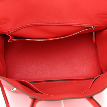 Hermes Taurillon Clemence Birkin 35 Rouge Pivoine 4 of 10