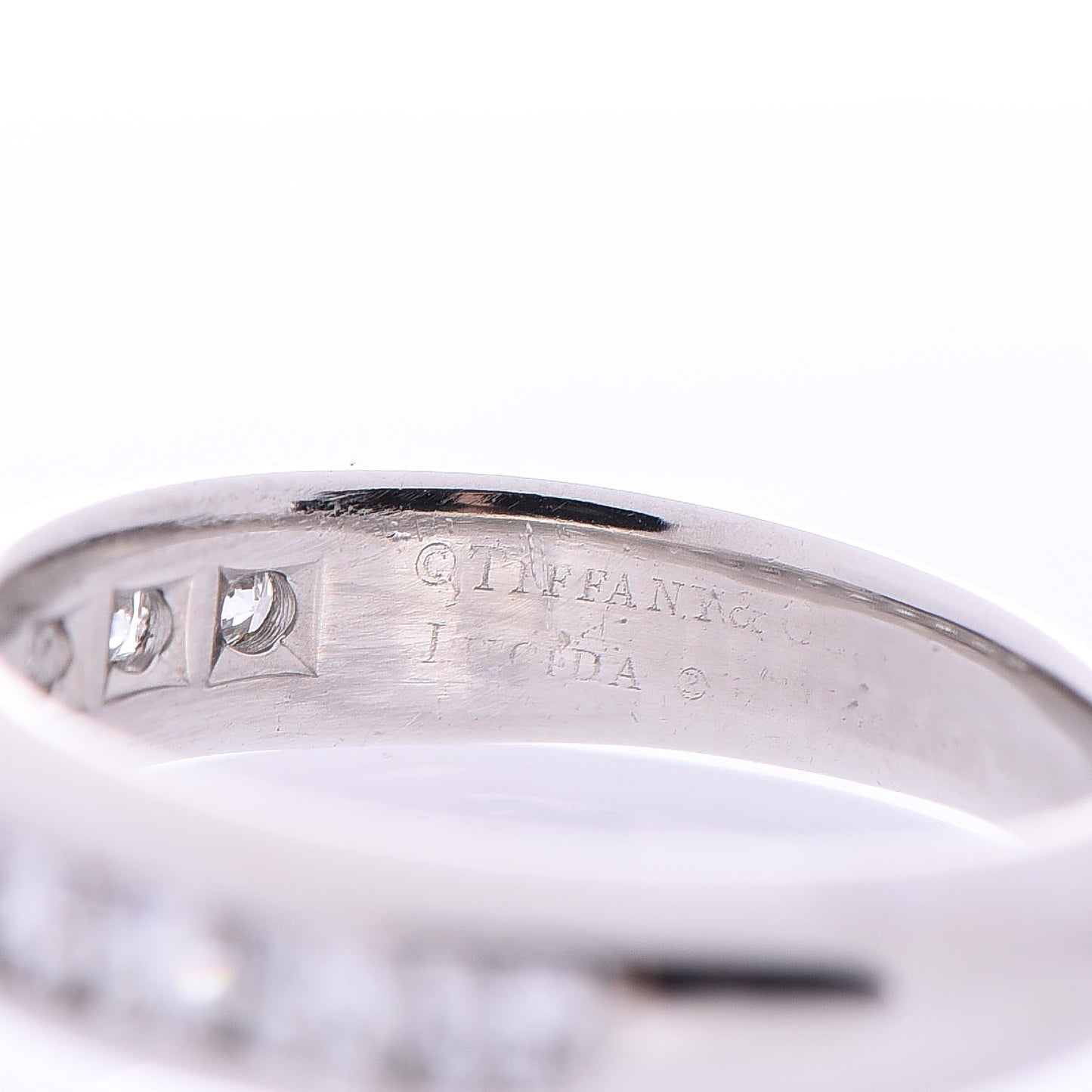 Platinum Diamond Princess Half Circle Lucida Wedding Band Ring 46.8 4
