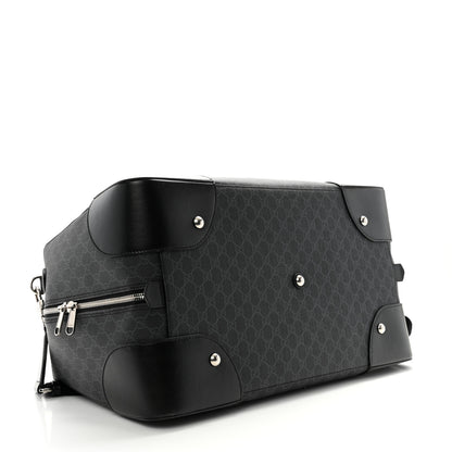 Gucci GG Supreme Monogram Azalea Calfskin Retro Interlocking G Large Duffle Bag Black Grey 3 of 13