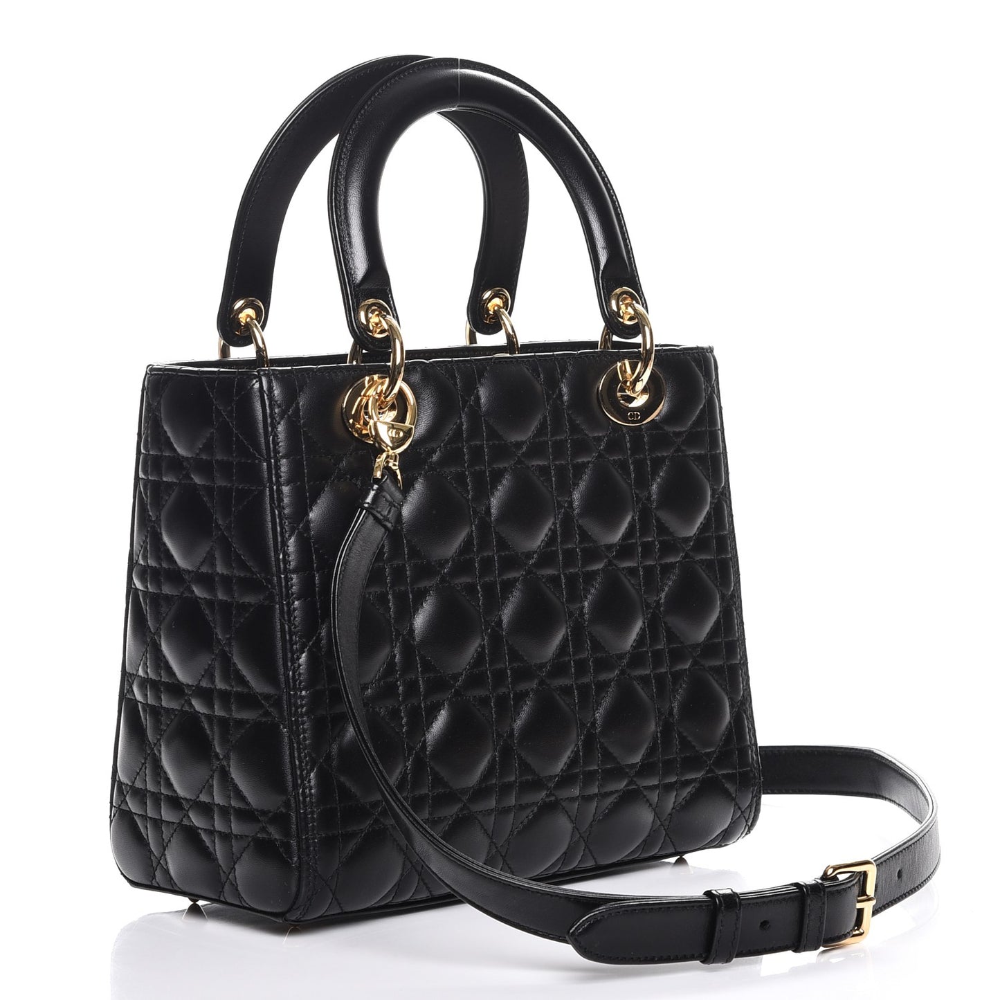 Lambskin Cannage Medium Lady Dior Black