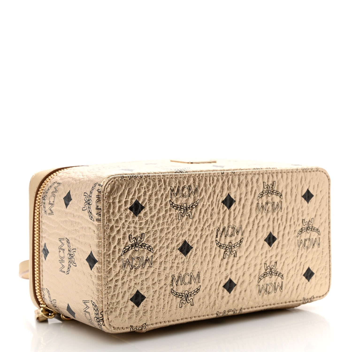 MCM Metallic Visetos Vanity Case Gold 4 of 10