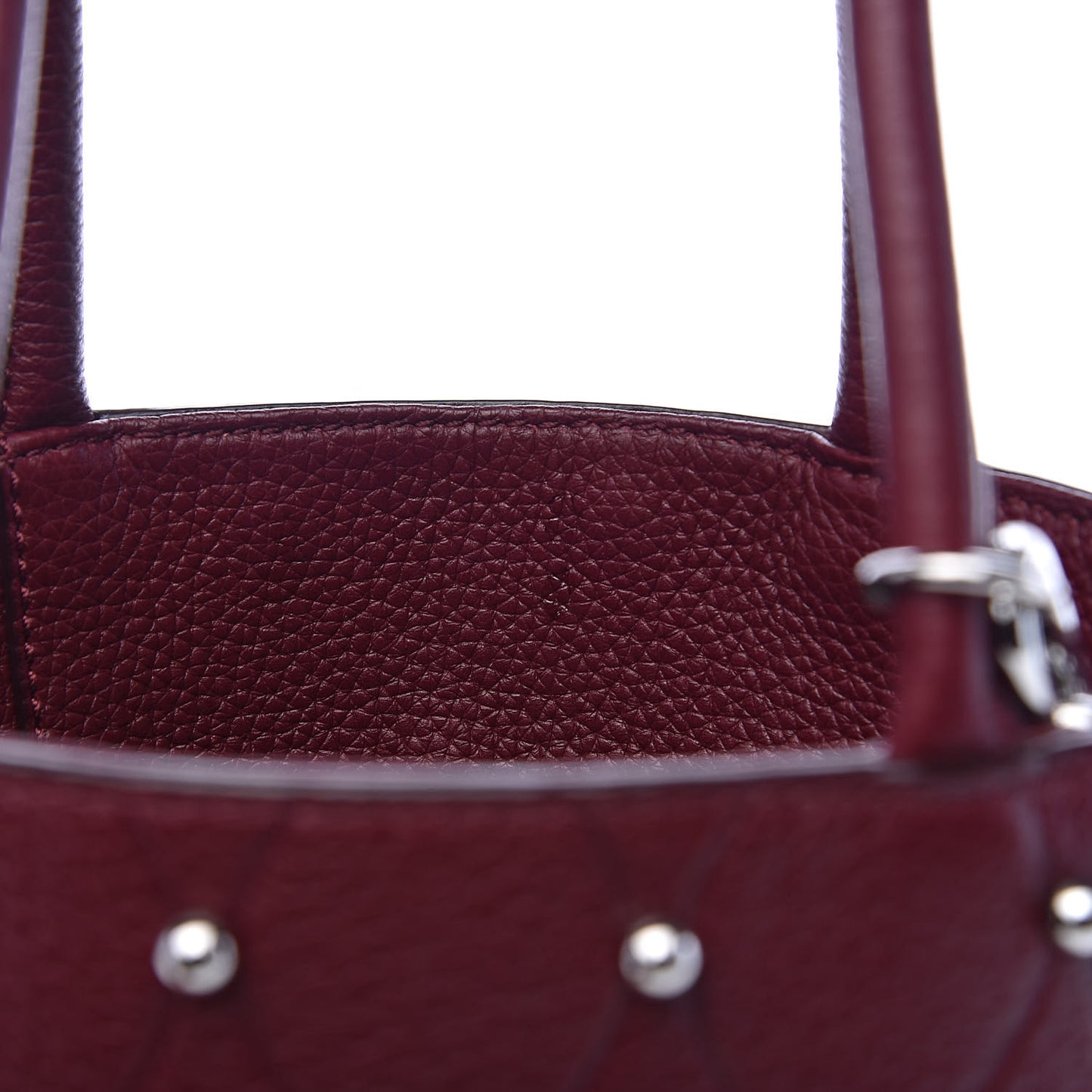 Pebbled Calfskin Mini Roxy Bucket Bag Burgundy