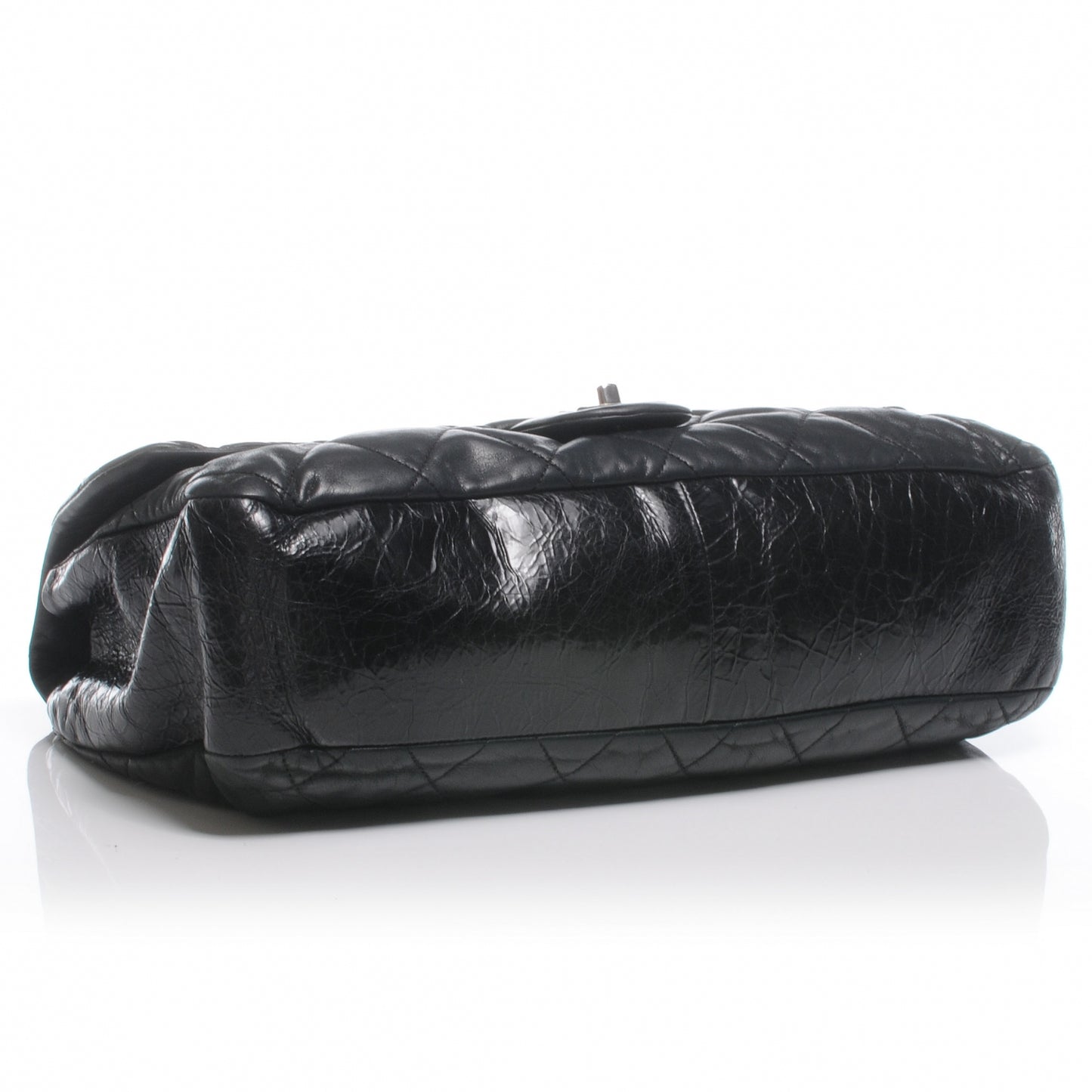 Iridescent Calfskin In The Mix Jumbo Flap Black
