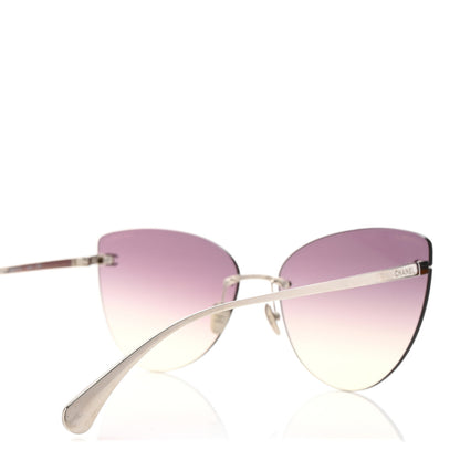 Chanel Titanium Frameless Cat Eye CC Sunglasses 4273-T Purple 8 of 16