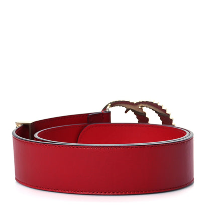 Gucci Moon Calfskin Torchon Double G 40mm Belt 80 32 Hibiscus Red 3 of 5