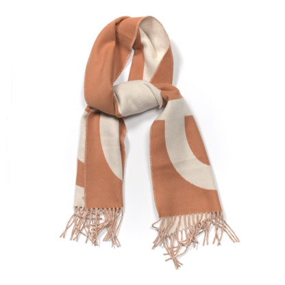 Hermes Cashmere Casaque Grand Mors Muffler Orange Ivory 1 of 4
