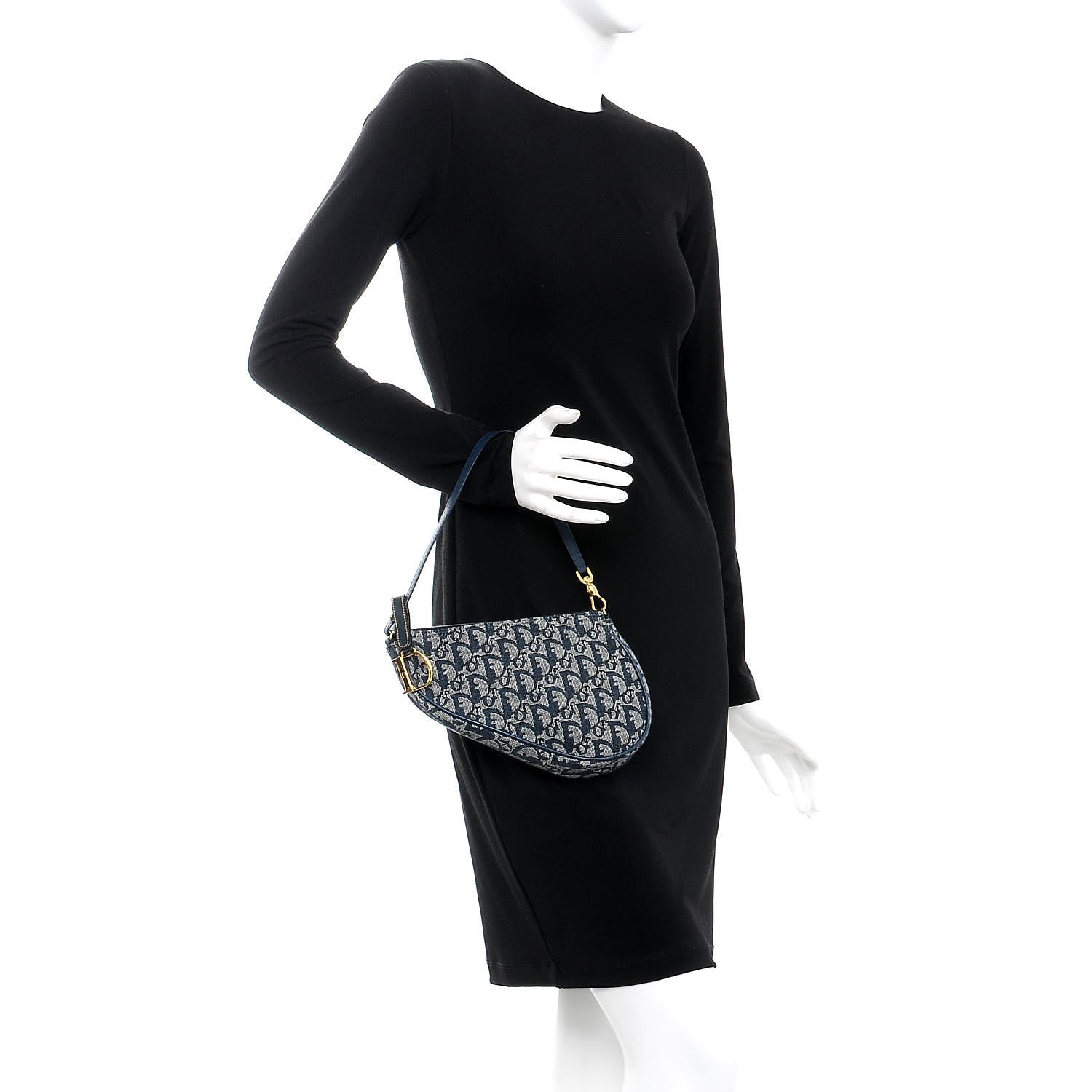 Christian Dior Monogram Mini Saddle Pochette Blue 2 of 7