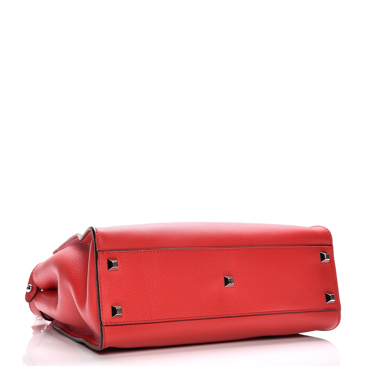 Vitello Seta Studded Medium Peekaboo Iconic Satchel Fiamma