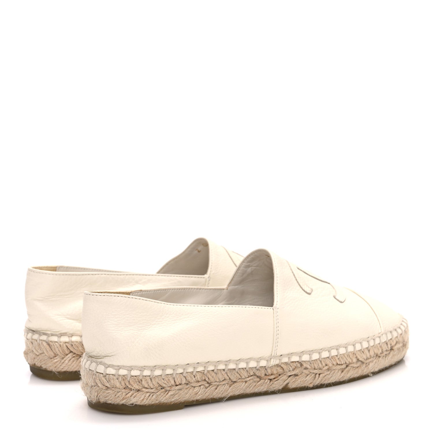 Chanel Lambskin CC Espadrilles 37 White 5 of 12