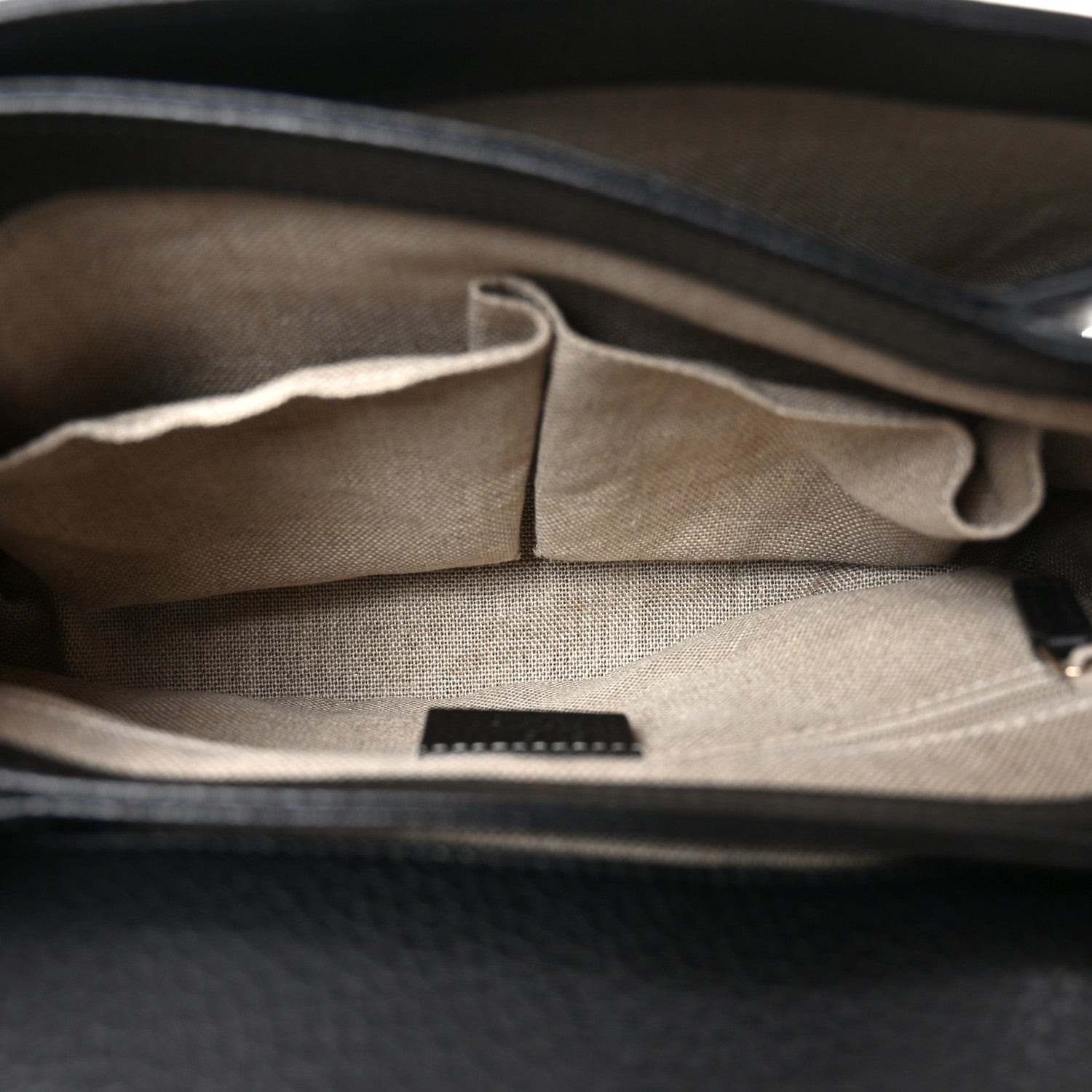 Gucci Dollar Calfskin Interlocking G Top Handle Shoulder Bag Black