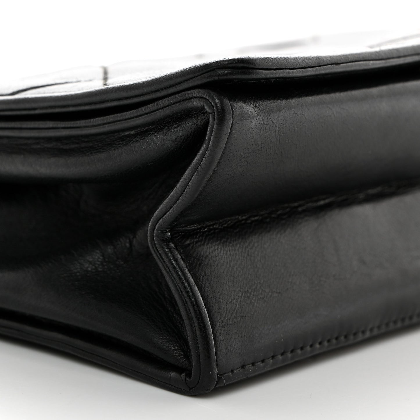 Lambskin Quilted Tassel Camera Case Black