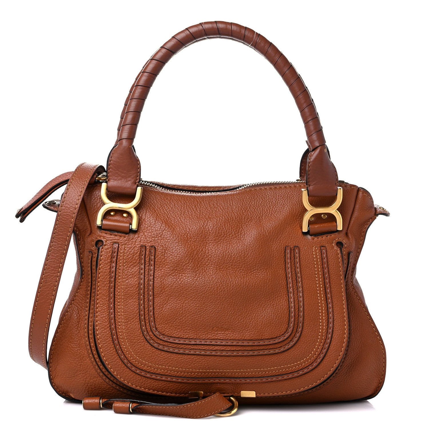 Chloe Calfskin Medium Marcie Satchel Tan 1 of 17