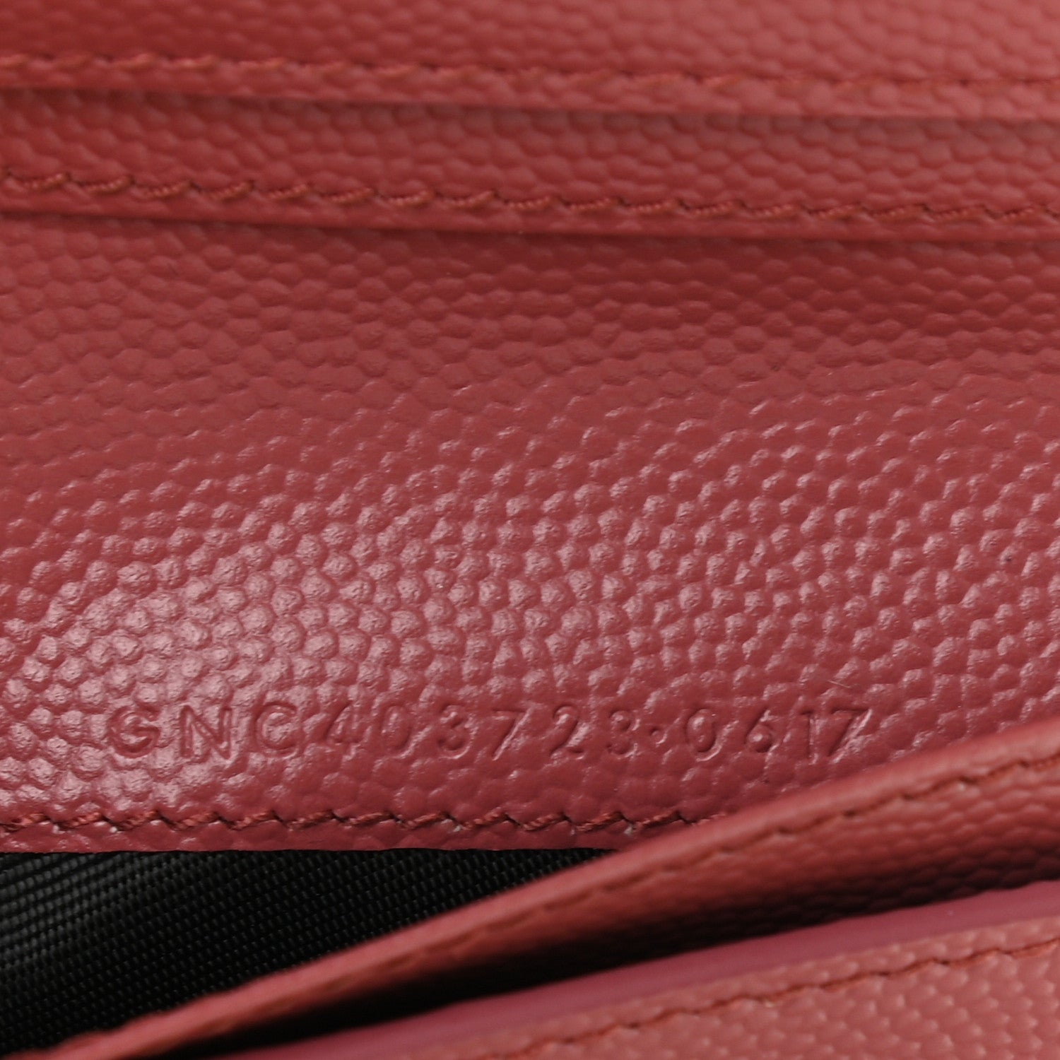 Saint Laurent Grain De Poudre Matelasse Chevron Monogram Compact Zip Around Wallet Dark Rose 8 of 11
