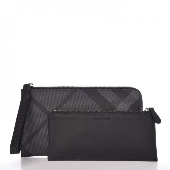 London Check Large Travel Wallet Black