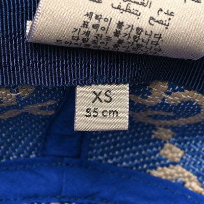 Gucci Raffia GG Monogram Embroidered Fedora Hat XS Beige Blue 8 of 9