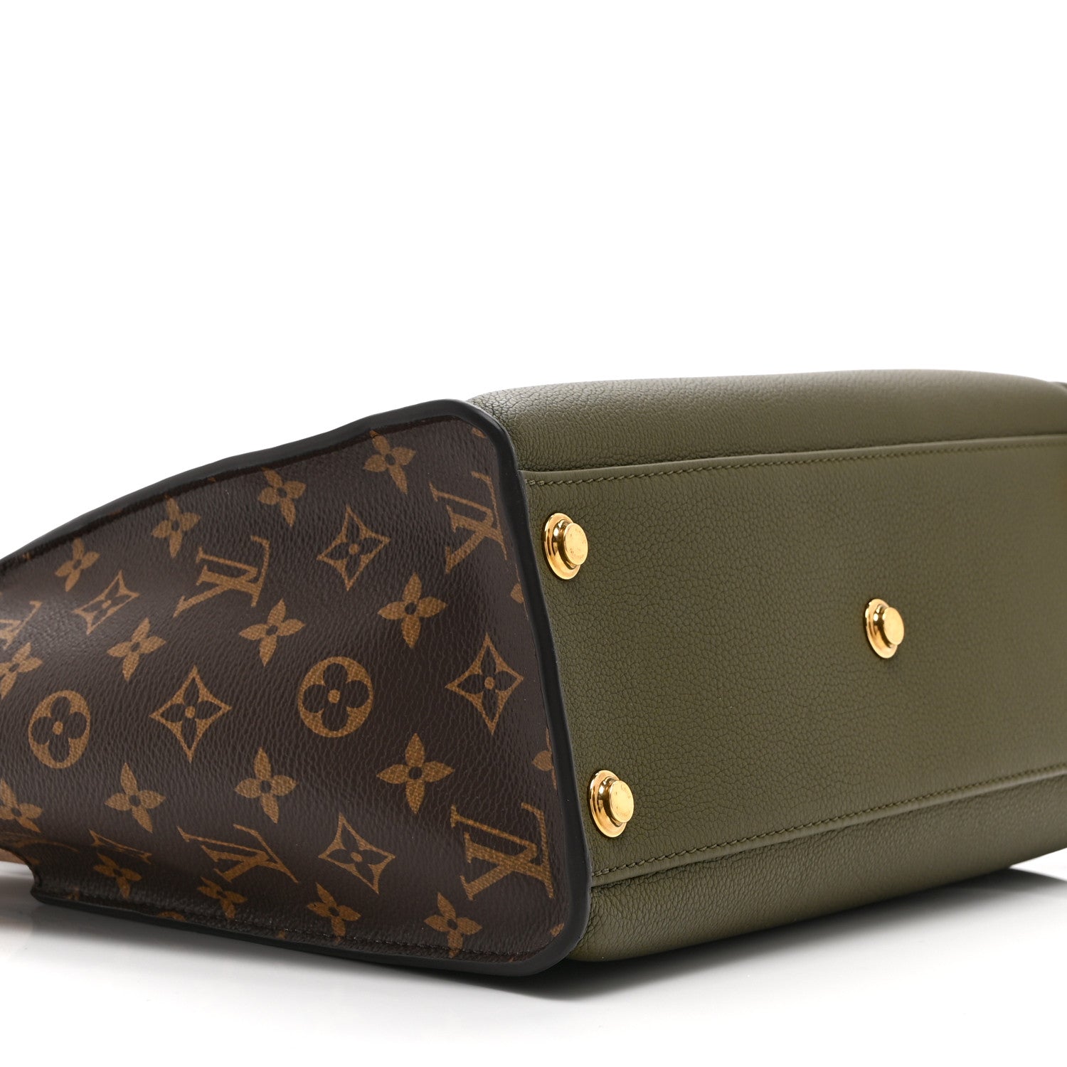 Louis Vuitton Calfskin Monogram On My Side MM Laurier Green Toffee Latte Beige 8 of 9