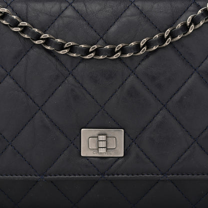 Chanel Aged Calfskin Quilted Reissue Wallet On Chain WOC Navy 9 of 11