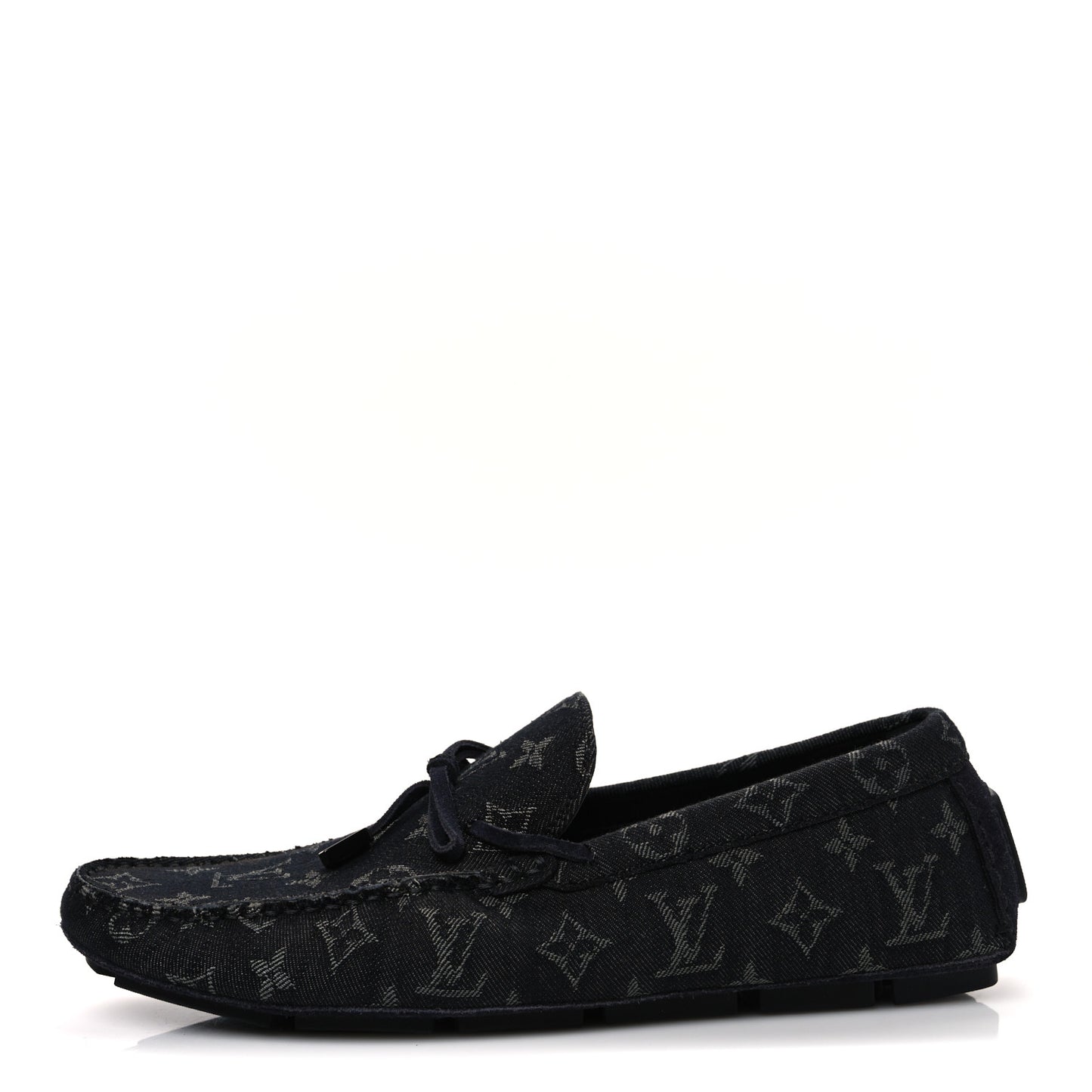 Monogram Denim Mens LV Driver Moccasin Loafers 8.5 Black