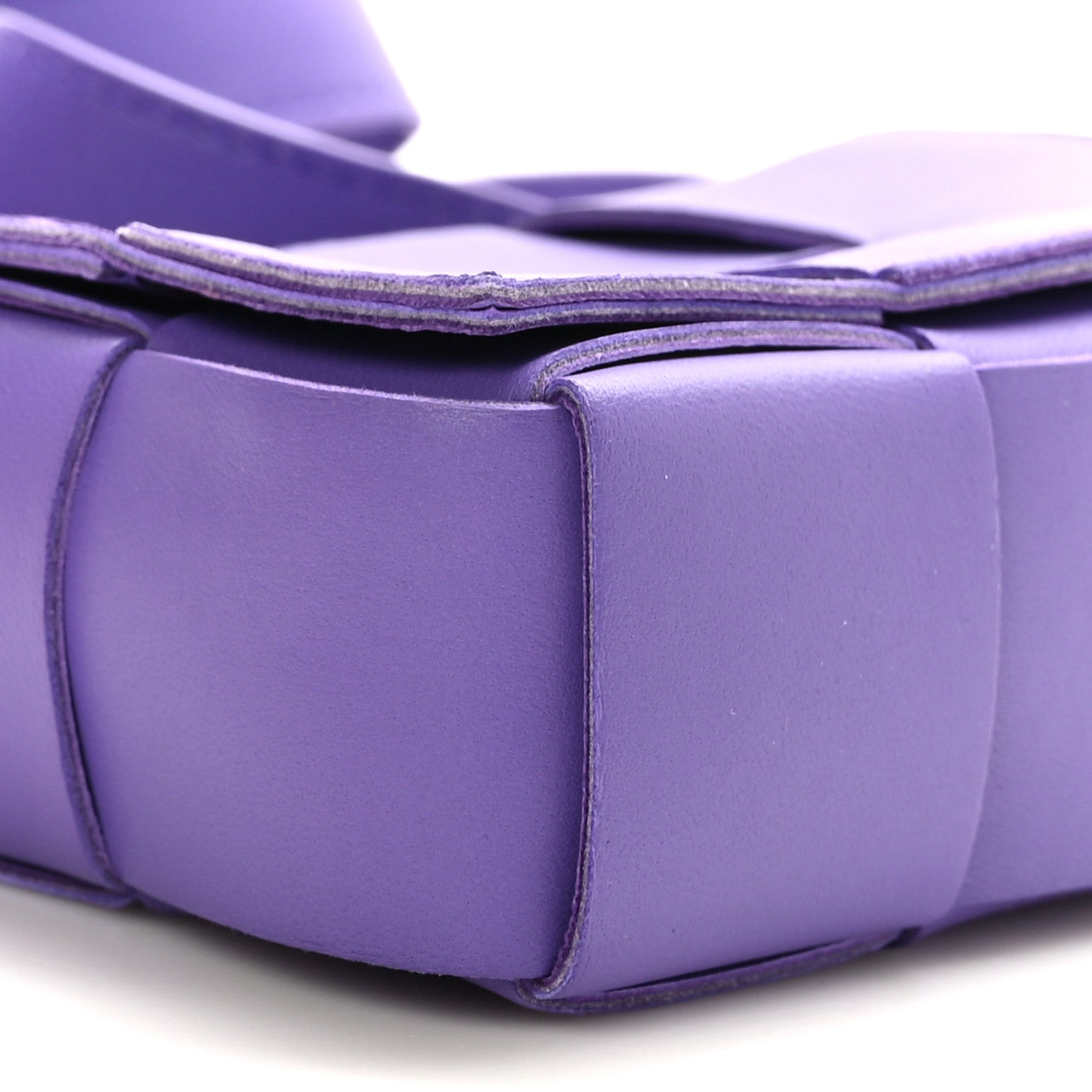 Bottega Veneta Lambskin Maxi Intrecciato Extra Mini Cassette Crossbody Bag Purple 7 of 8