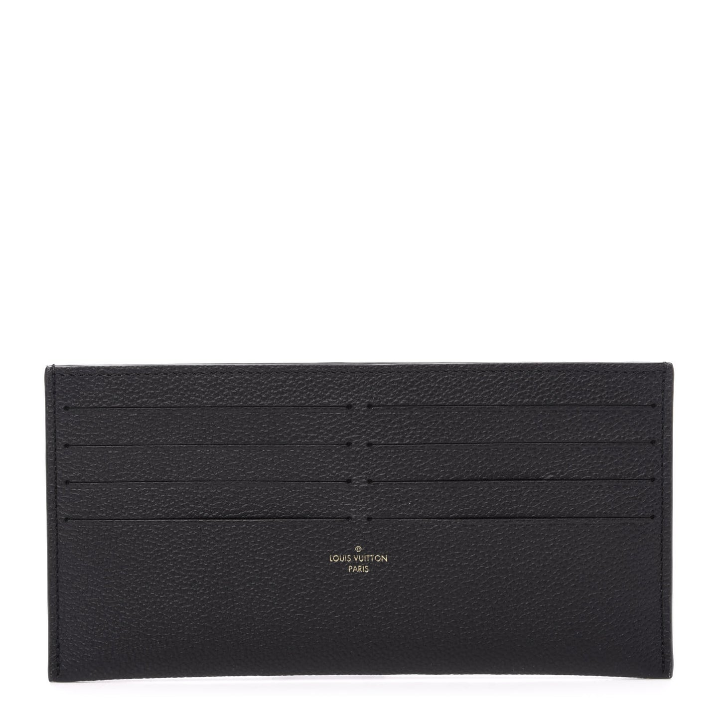 Calfskin Felicie Chain Wallet Card Holder Insert Black
