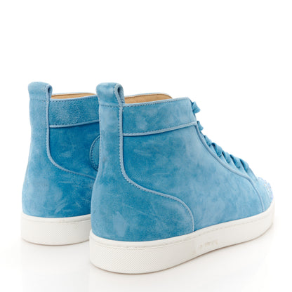 Christian Louboutin Veau Velours Louis Orlato High Top Sneakers 42.5 Blue 5 of 11
