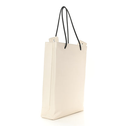 Balenciaga Calfskin Medium Logo North South Shopping Tote White 3 of 9
