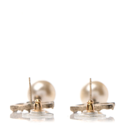 Chanel Crystal Pearl CC Drop Earrings 3 of 4