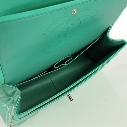 Chanel Patent Quilted Jumbo Double Flap Green 9 of 11