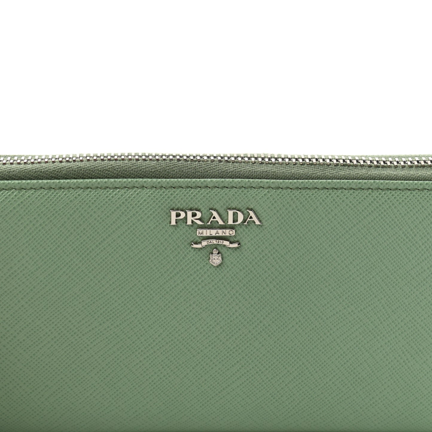 Saffiano Metal Zip Around Wallet Aquamarina