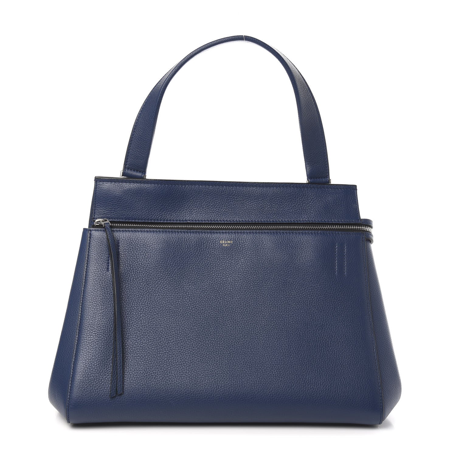 Celine Drummed Calfskin Medium Edge Shoulder Bag Navy 1 of 10