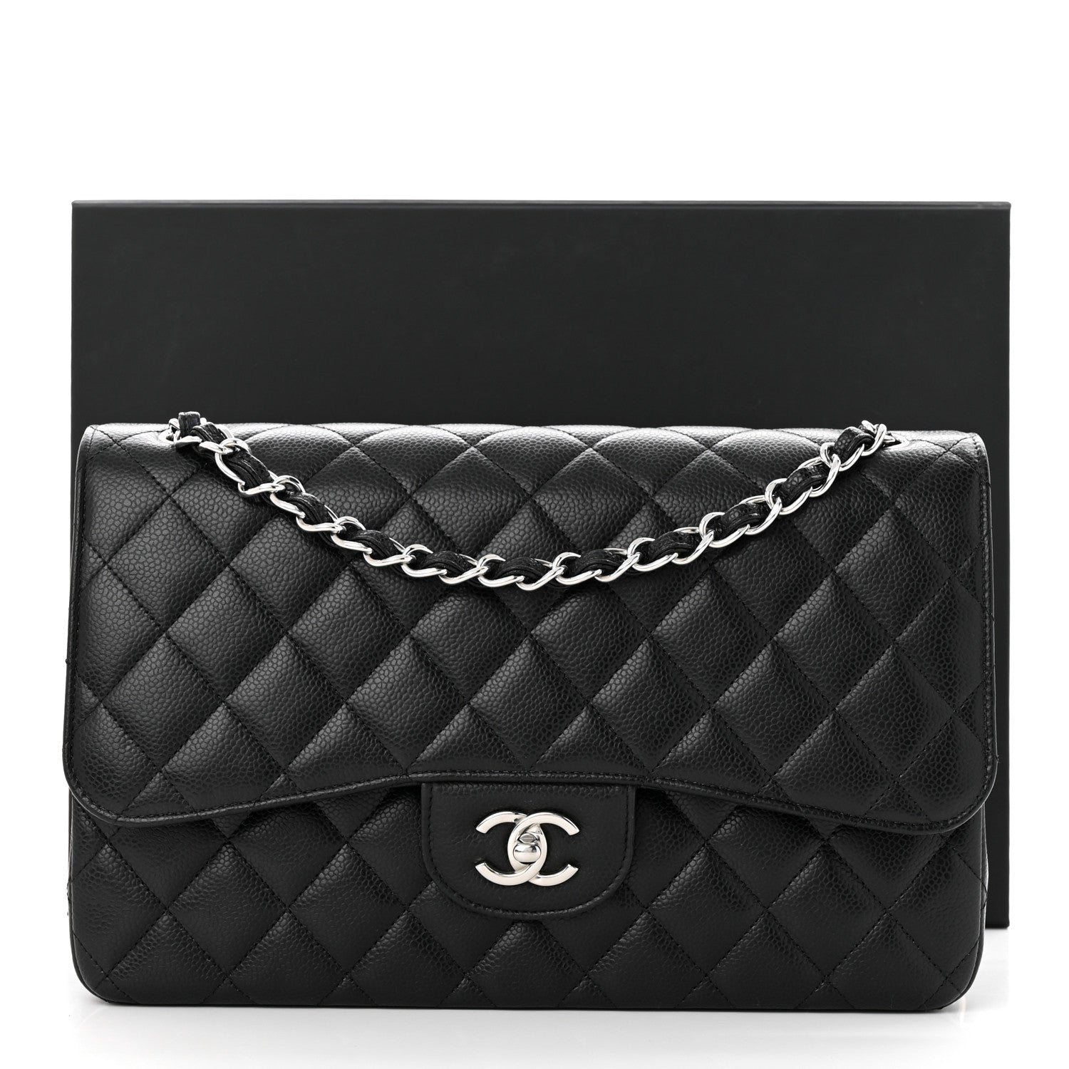 Chanel Caviar Quilted Jumbo Double Flap Black 14 of 14
