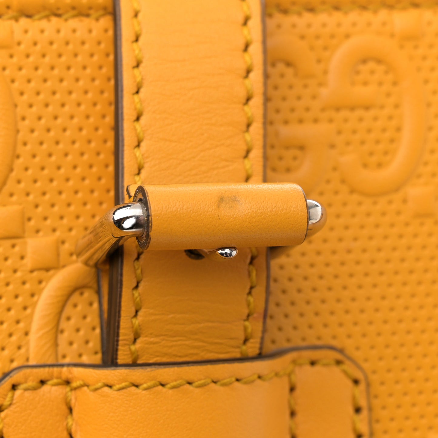 Calfskin GG Tennis Embossed Tote Bag Crop