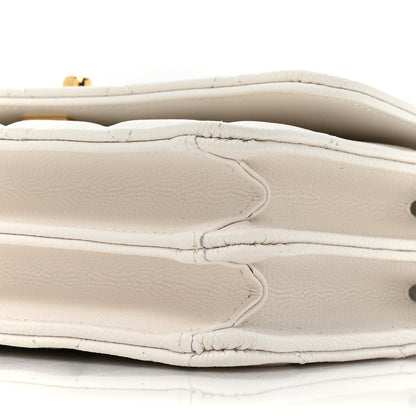 Chanel Shiny Caviar Quilted Flap Charm Wallet On Chain WOC White 11 of 13