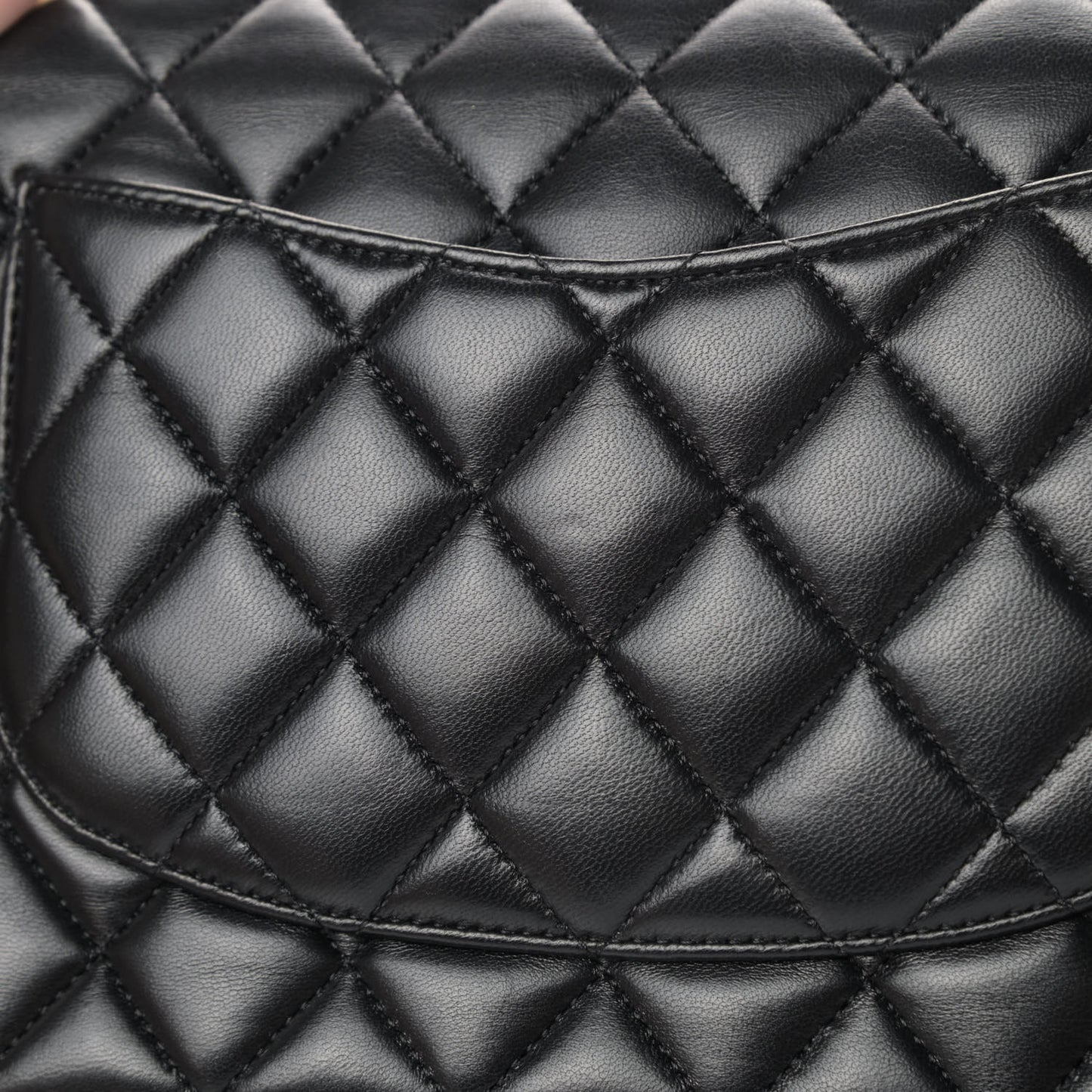 Lambskin Quilted Medium Double Flap Black