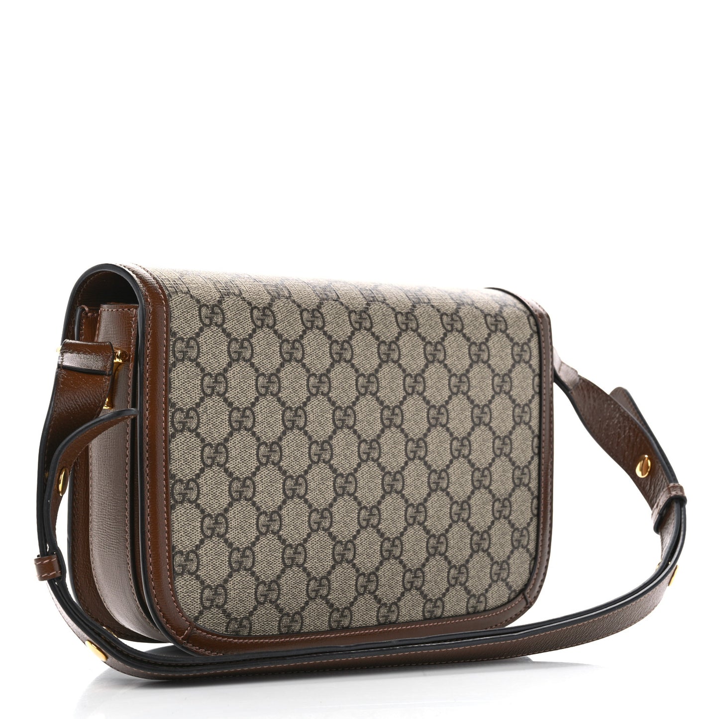 GG Supreme Monogram Horsebit 1955 Shoulder Bag Beige Brown Sugar