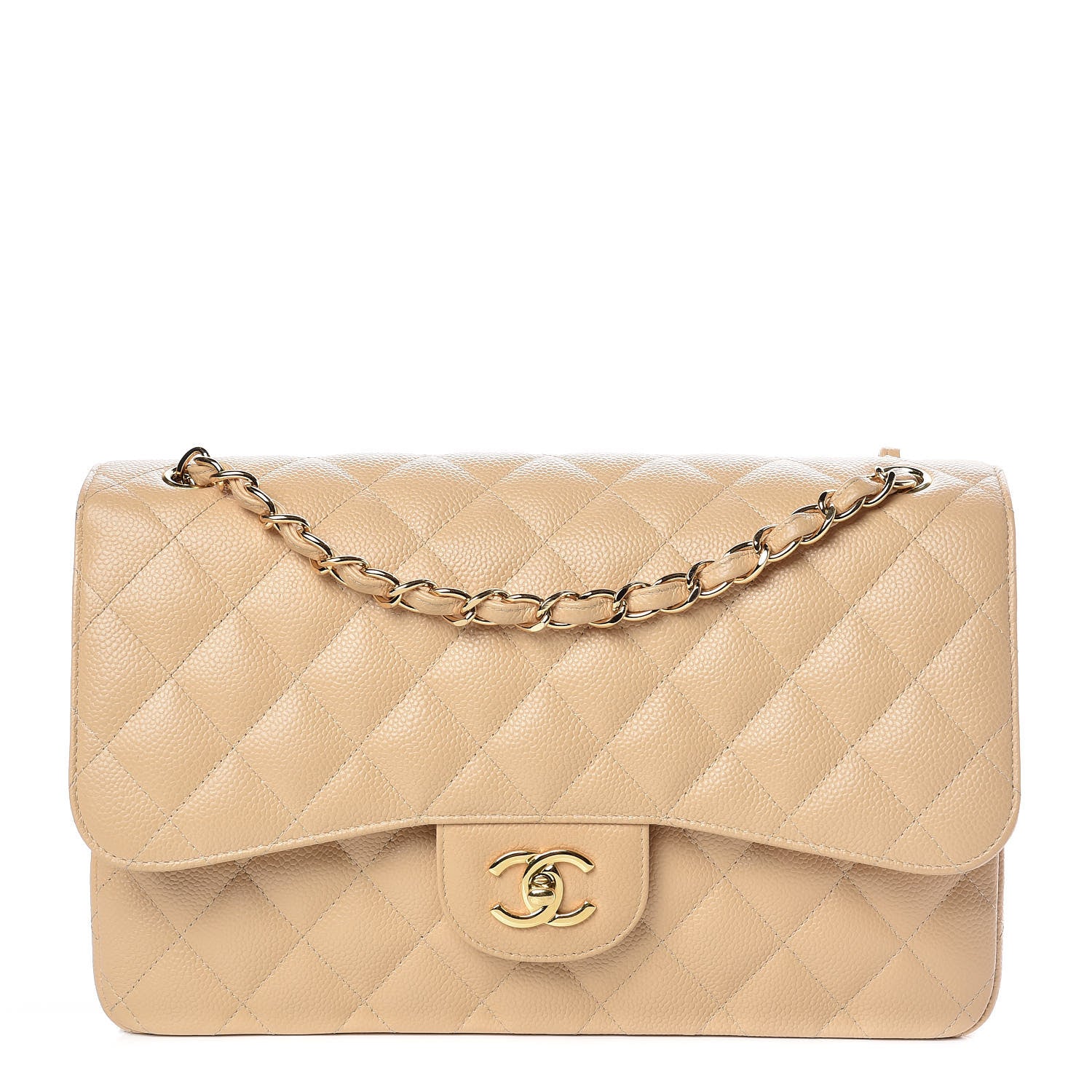 Chanel Caviar Quilted Jumbo Double Flap Beige Clair 1 of 10