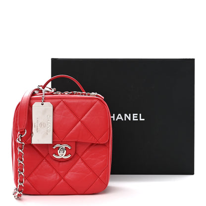 Chanel Aged Calfskin Quilted Top Handle Camera Case Red 11 of 11