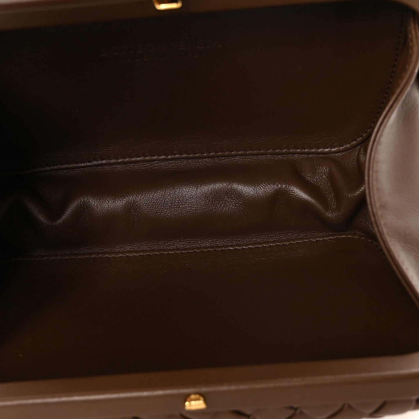 Nappa Intrecciato Knot Clutch Madder Brown