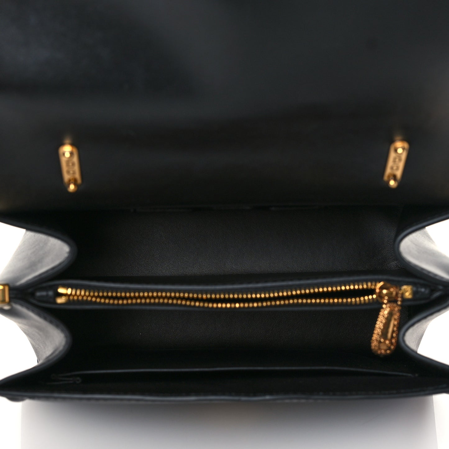 Smooth Calfskin Medium Devotion Envelope Top Handle Bag Black