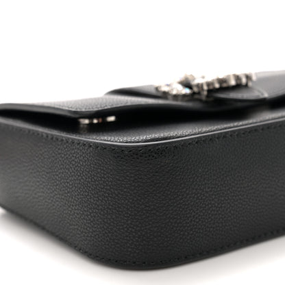 Jimmy Choo Calfskin Crystal Cheri Chain Crossbody Bag Black 9 of 10